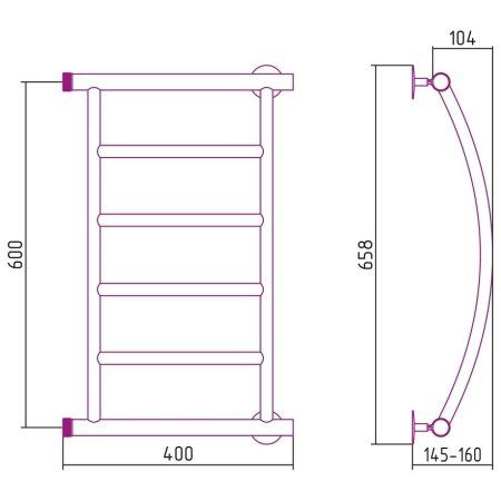 Полотенцесушитель водяной Стилье Минор 0602 60х40 хром