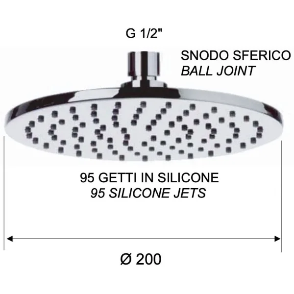 Верхний душ 200 мм Remer 359MM20BOX