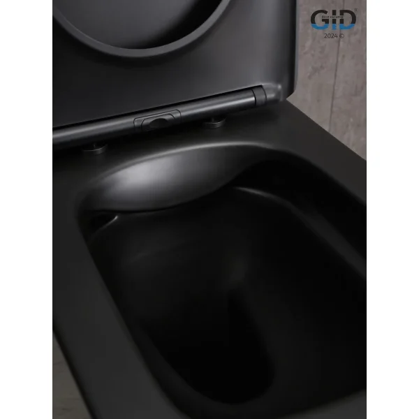 Унитаз-компакт GID Tn2184Bm безободковый, с сиденьем микролифт, черный матовый