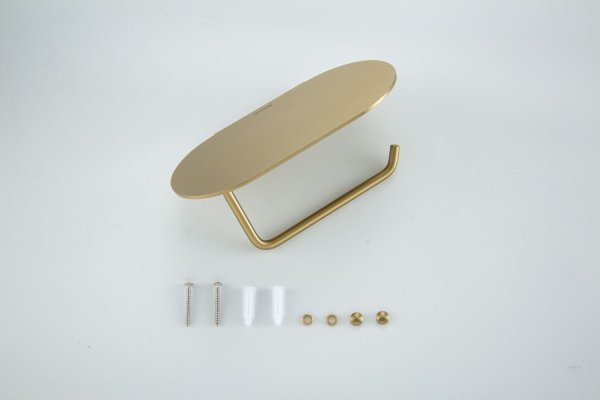 Держатель туалетной бумаги с полочкой Gappo G3HD07XN03YY-3DG, сатин золотой