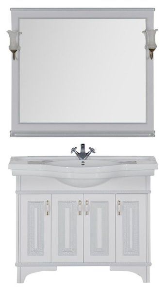 Тумба  для комплекта Aquanet Валенса 110 белый краколет/серебро