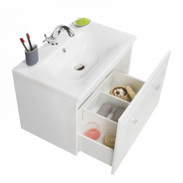Тумба с раковиной IDDIS Rise 70 подвесная белая (RIZAS7KN0WNW0iSD95FZK)