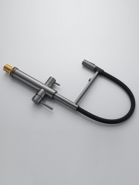 Смеситель для кухни Shevanik S478T, Оружейная сталь