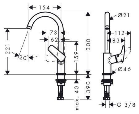 Смеситель Hansgrohe Logis 71131000 для раковины