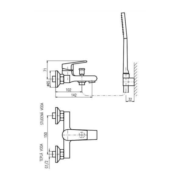 Смеситель Rav Slezak Colorado CO154.5/1 для ванны хром
