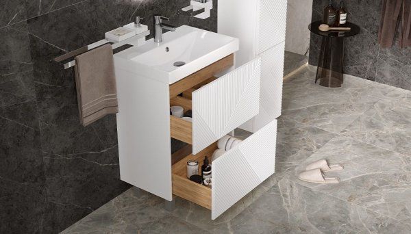 Тумба Velvex подвесная Edge 60.2Y (белая) (tn.EDG.9696.60.2Y белый глянец)