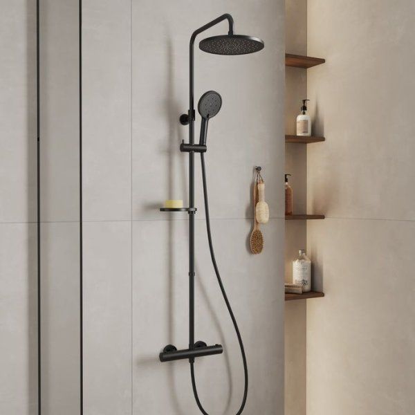 Удлинитель штанги для душевой системы Milardo Ideal Spa круглый, черный матовый (ILS30BRM38)