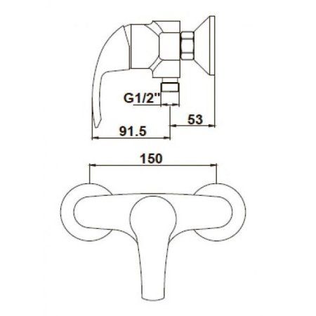 Смеситель для ванны KAISER Nova (23077)