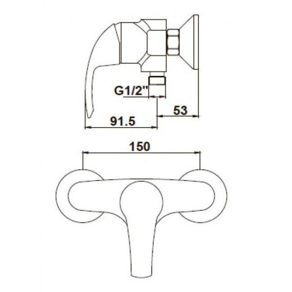 Смеситель для ванны KAISER Nova (23077)