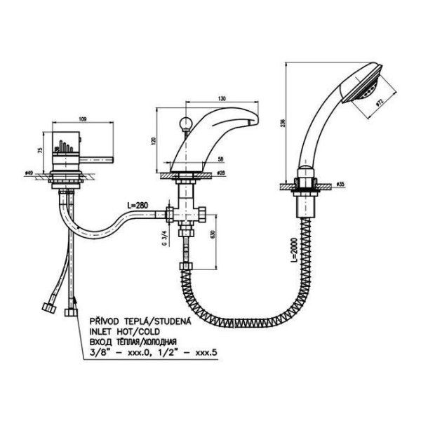 Смеситель Rav Slezak Dunaj DT271.5SZ для ванны золото