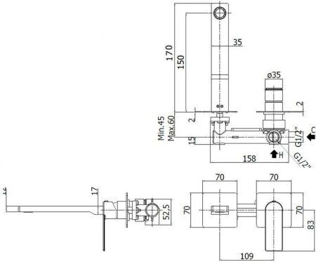 Смеситель Paffoni Tango TA104CR70 для раковины, хром