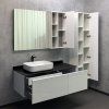Тумба-умывальник COMFORTY "Милан-120" белый глянец с антрацитовой столешницей, с раковиной COMFORTY T-Y9378