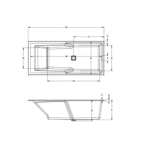 Ванна акриловая Riho Still Shower BR0500500000000 180x80