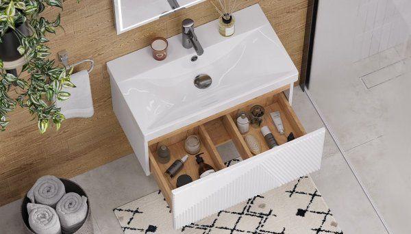 Тумба Velvex подвесная Edge 70.1Y (белая) (tp.EDG.9696.70.1Y белый глянец)