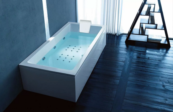 Ванна Gruppo Treesse Quadra V078E+V078F+V078LS 180х80 DX  с гидромассажем, белый