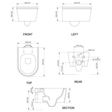 Унитаз подвесной GSG Cruise CRWCSO000 безободковый, белый глянец