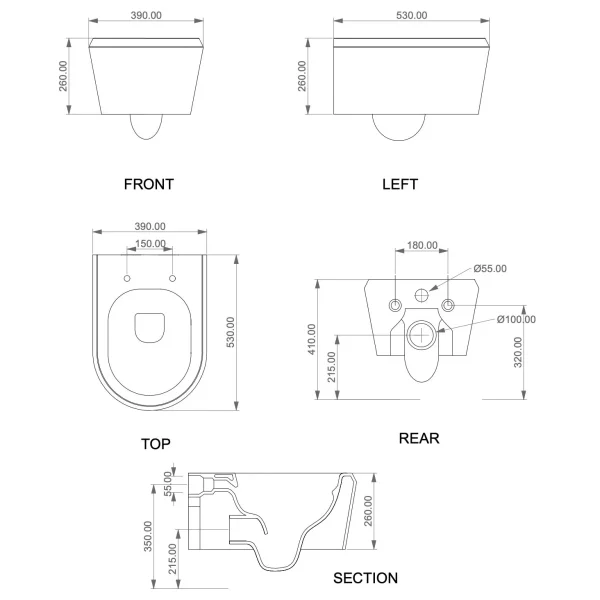 Унитаз подвесной GSG Cruise CRWCSO000 безободковый, белый глянец