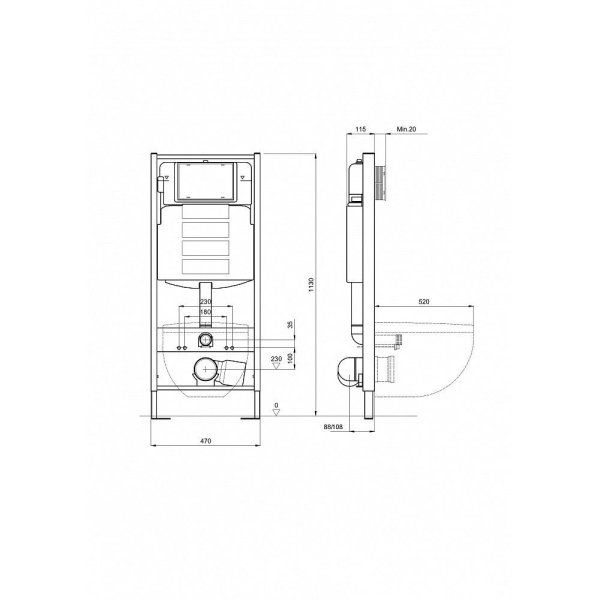 Инсталляция для подвесного унитаза Aquatek Standart INS-0000013