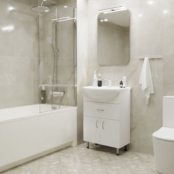 Тумба для ванной MIXLINE "МИСТРАЛЬ-60" под раковину Уют-60 (Rosa) (ПВХ) (555210)