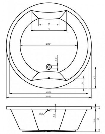 Ванна акриловая Riho Carmen BZ2900500000000 180x180
