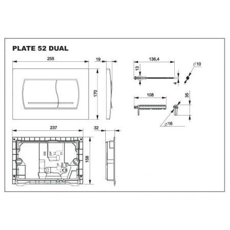 Кнопка смыва Roca Active 8901150B2 хром матовый