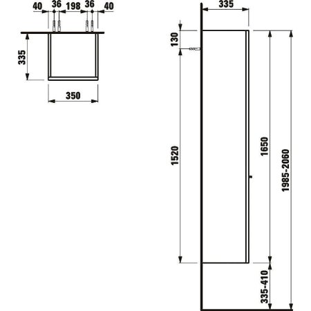 Шкаф-пенал Laufen Palace 4.0202.2.075.463.R 35 R белый матовый