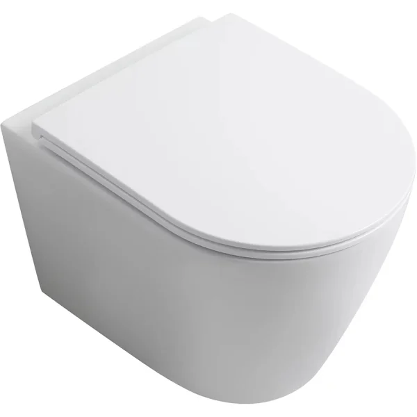 Унитаз подвесной Veconi Ando VAN-48T безободковый, торнадо, с сиденьем микролифт, белый