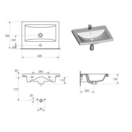 Раковина Velvex Como S-UM-COM60/1 60х45 белый