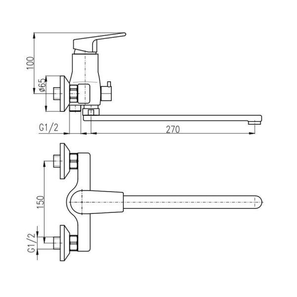 Смеситель Rav Slezak Colorado CO153.5 для ванны хром