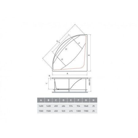 Акриловая ванна Vayer Boomerang Гл000010858 140x140