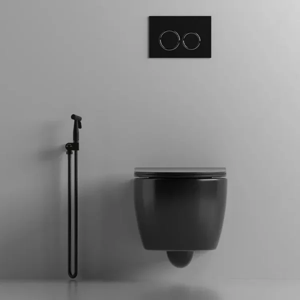 Унитаз подвесной Ceruttispa Oglio Aria CT9239 безободковый, с сиденьем микролифт, черный матовый