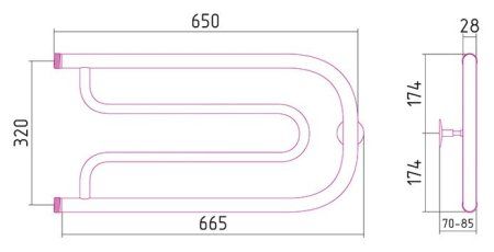 Полотенцесушитель водяной Стилье Дуэт 32х65