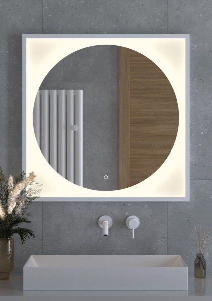 Зеркало с LED-подсветкой настенное Defesto Eclipse DF 2238S 80x80 белый