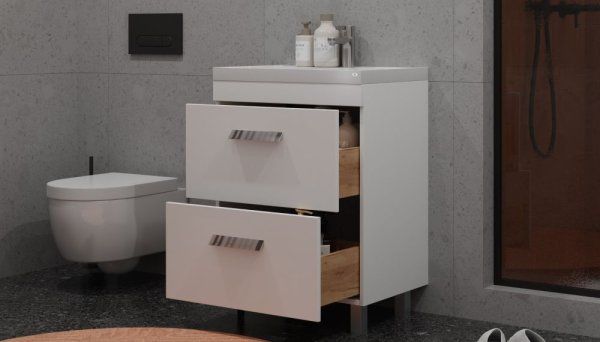 Тумба Velvex напольная Orlando 60, белый матовый (tn.ORL.CLA.60.2Y белый матовый)