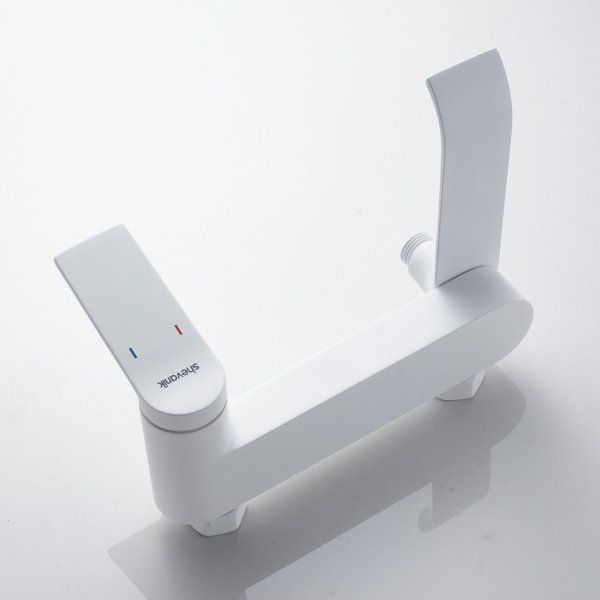 Смеситель для ванны однорычажный  Shevanik S4102C, Белый