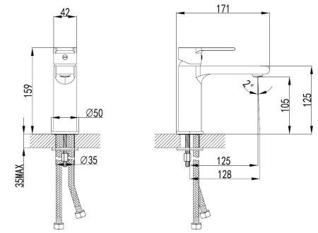 Смеситель для раковины SMARTsant Смарт-Адамант SM303506AA, хром