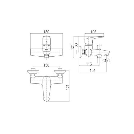 Смеситель Rav Slezak Amur AM754.5 для ванны хром