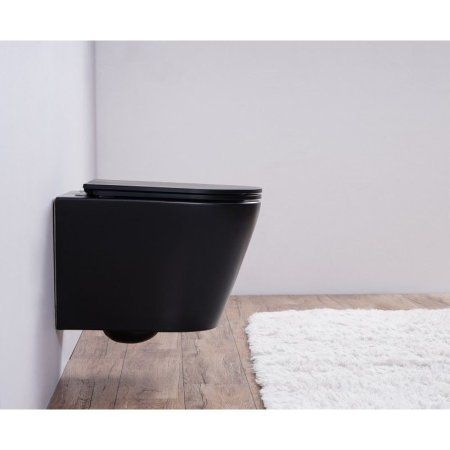 Унитаз подвесной Esbano Clavel безободковый, черный матовый