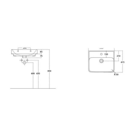 Раковина BelBagno 19050 50х41 белый