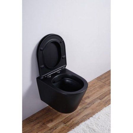 Унитаз подвесной Esbano Clavel безободковый, черный матовый