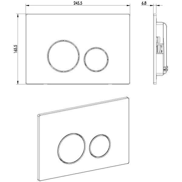 Кнопка смыва Boheme 649-SGM для инсталляции, графит глянец