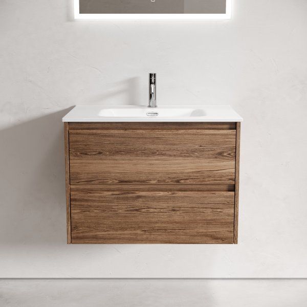 Тумба подвесная SANCOS Libra 690х450х500, c двумя ящиками оснащенными доводчиками, дуб чарльстон,  LB70ECH