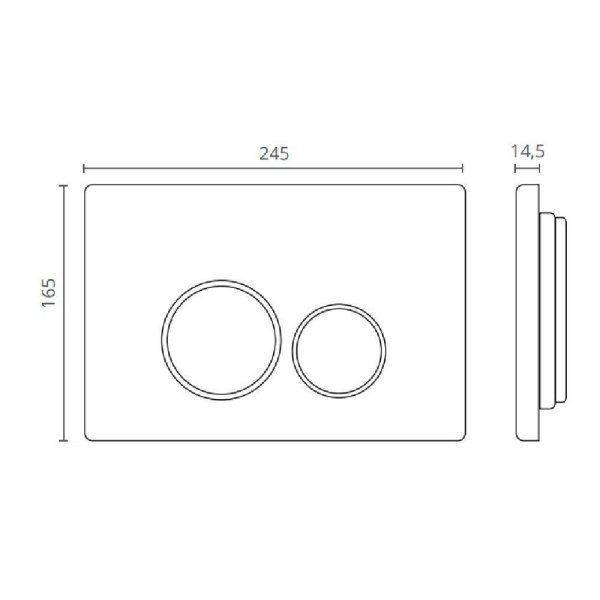 Кнопка смыва Ctesi Round BK0202122 черный матовый