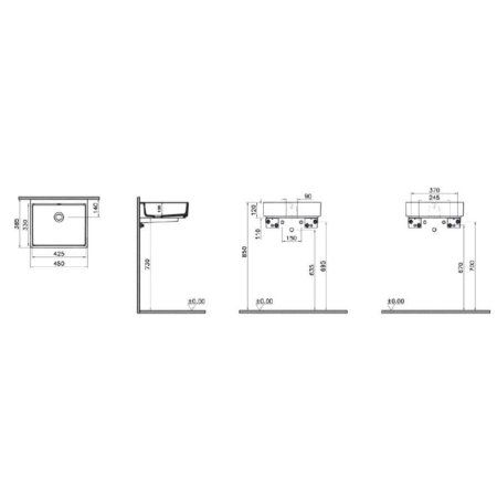 Раковина VitrA ArchiPlan 7403B003-0012 45 белый