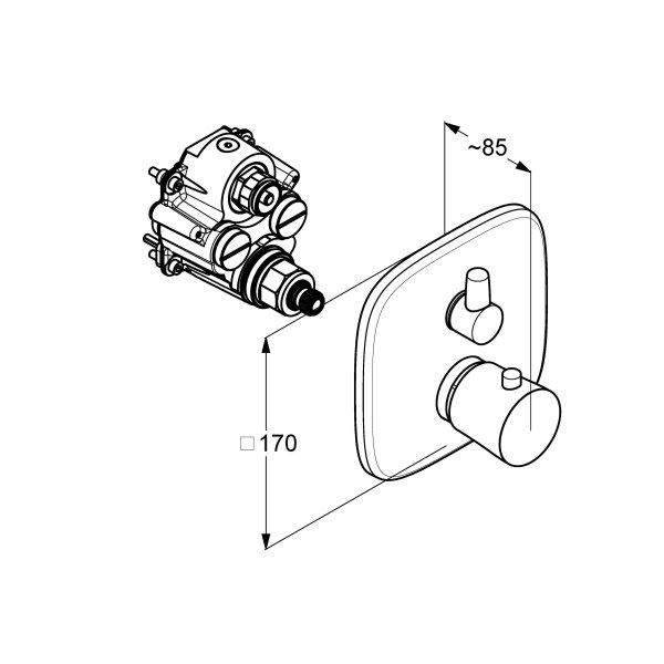 Встраиваемый смеситель для ванны Kludi AMBIENTA 538300575 хром