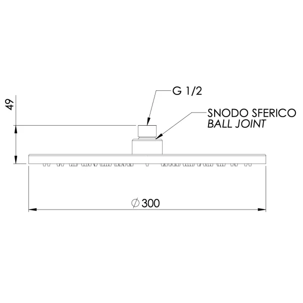 Верхний душ 300 мм Remer 359MM30XVX