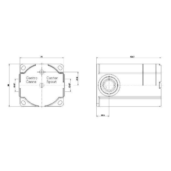 Cкрытая монтажная часть Gessi Goccia 33687.031 встроенного смесителя для ванны