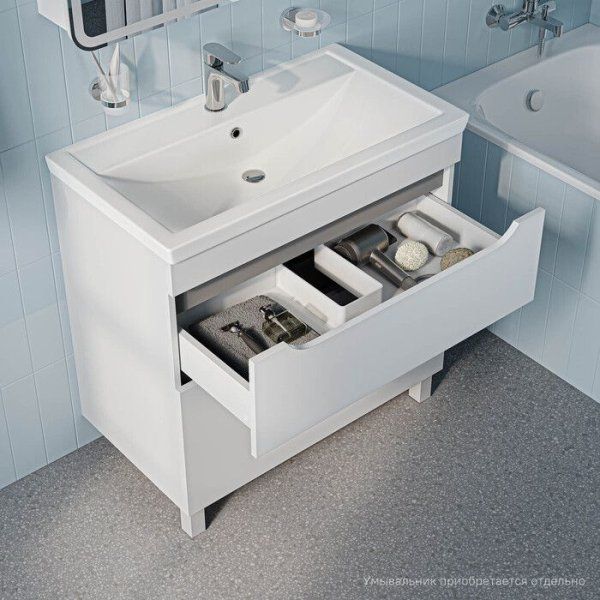 Тумба напольная, 80 см, белый, Sky, IDDIS, SKY80WFi95 подходит умыв. 4078000i28