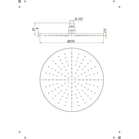 Верхний душ Paini 50CR759/25EBI хром
