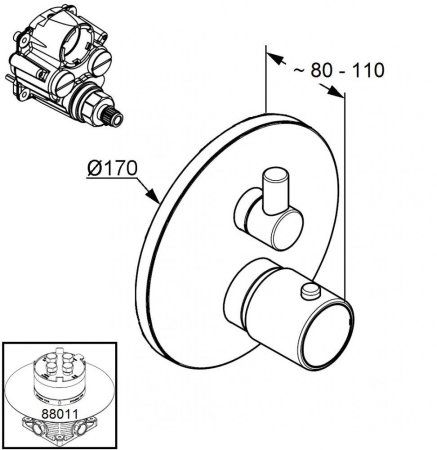 Термостат Kludi Zenta 388300545 для ванны с душем, хром